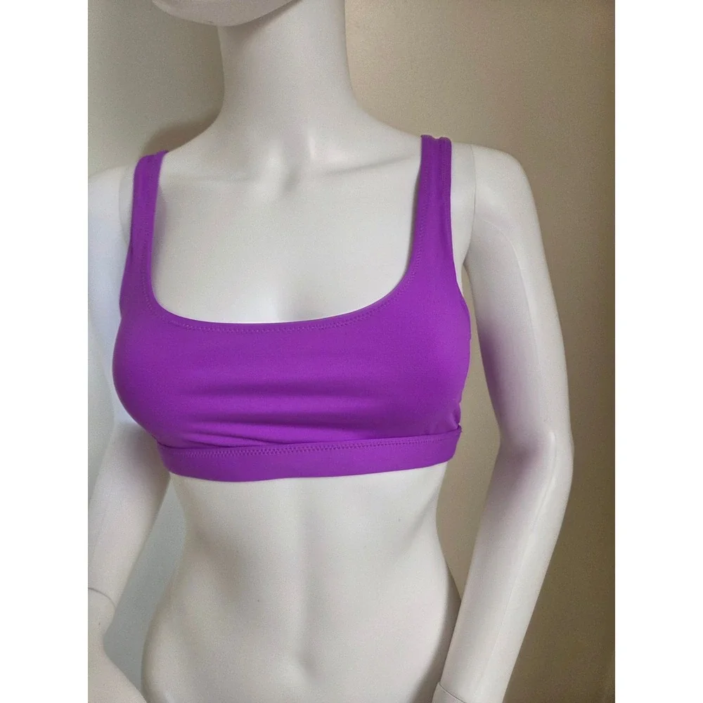 SKIMS Swim Scoop Neck Bikini Top Purple Recycled Nylon Size‎ Small